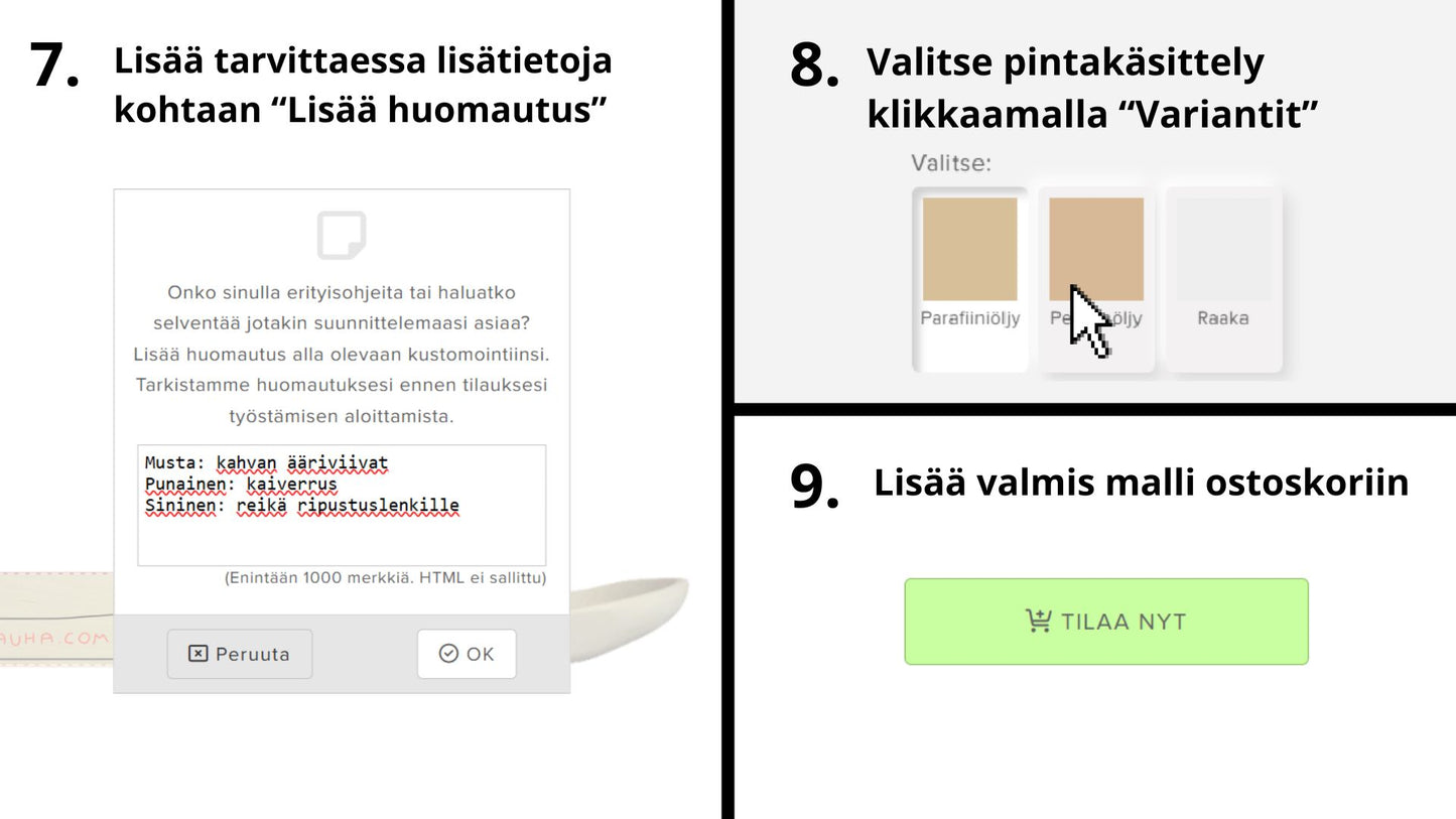 Suunnittele ja tilaa oma kauha